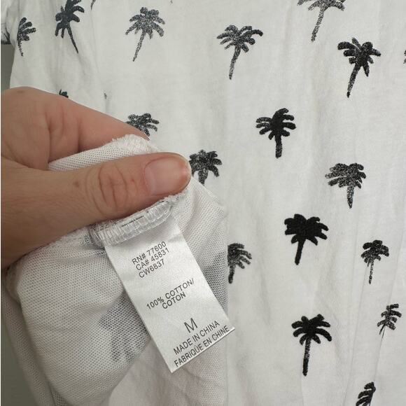 Chaser White Graphic Palm Tree Short Sleeve Tee Shirt Women's Medium - Picture 6 of 6